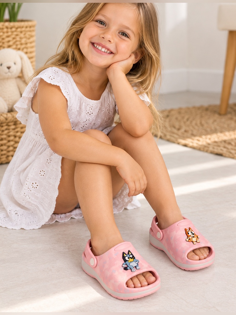 Bluey & Bingo Girls Pink Clogs Sandals Size 8 New Without Tags